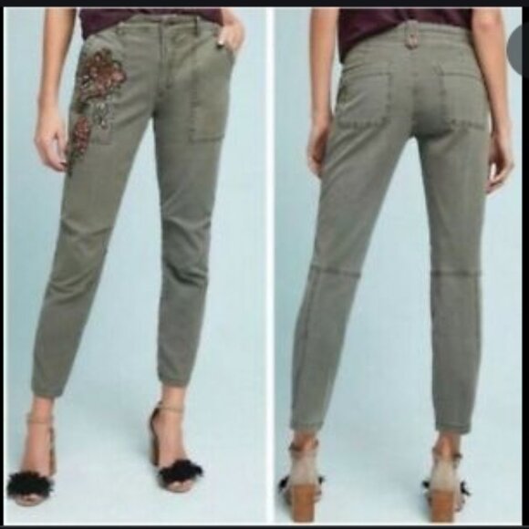 ANTHROPOLOGIE The Wanderer Beaded Denim Pant - 25 - Picture 1 of 5